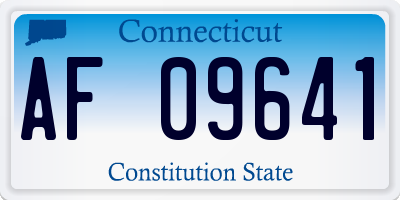 CT license plate AF09641