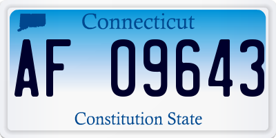 CT license plate AF09643