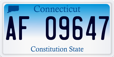 CT license plate AF09647