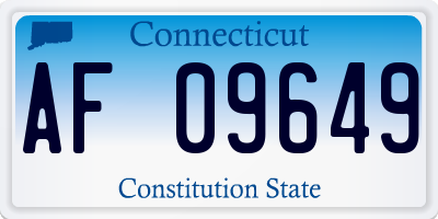 CT license plate AF09649