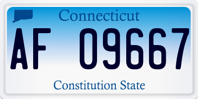 CT license plate AF09667