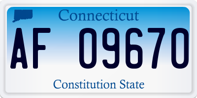 CT license plate AF09670
