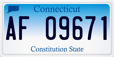 CT license plate AF09671