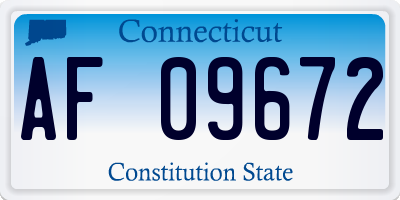 CT license plate AF09672
