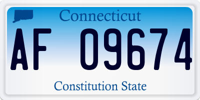 CT license plate AF09674