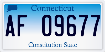 CT license plate AF09677
