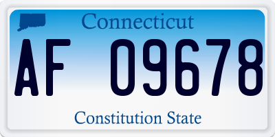 CT license plate AF09678
