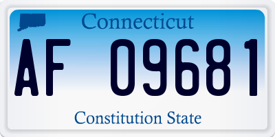 CT license plate AF09681
