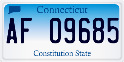 CT license plate AF09685