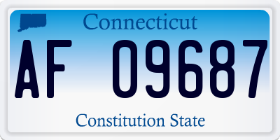 CT license plate AF09687