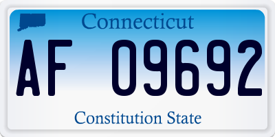 CT license plate AF09692