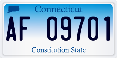 CT license plate AF09701