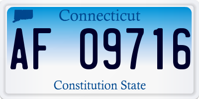 CT license plate AF09716