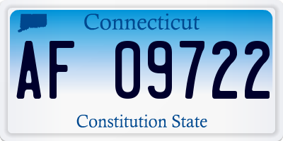 CT license plate AF09722