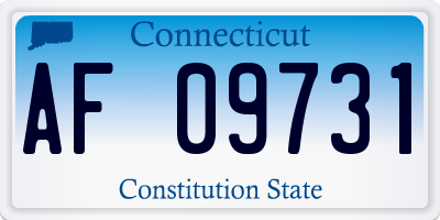 CT license plate AF09731