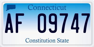 CT license plate AF09747