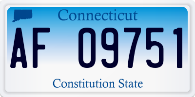 CT license plate AF09751