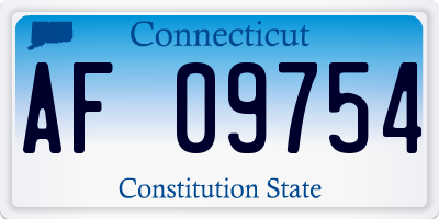CT license plate AF09754