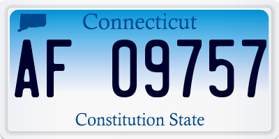CT license plate AF09757
