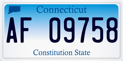 CT license plate AF09758