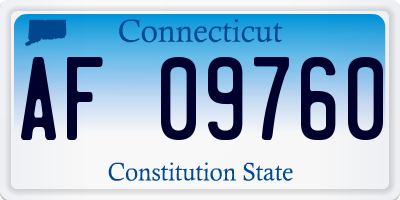 CT license plate AF09760