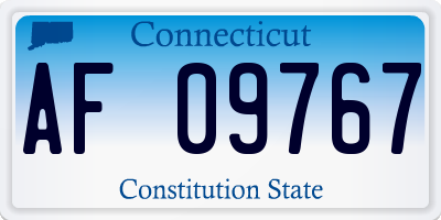 CT license plate AF09767