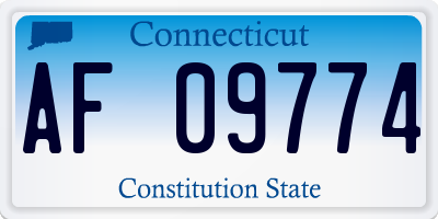 CT license plate AF09774