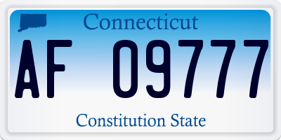 CT license plate AF09777