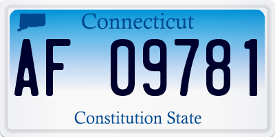 CT license plate AF09781