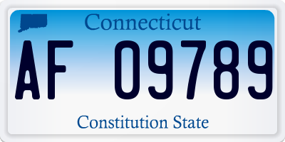 CT license plate AF09789