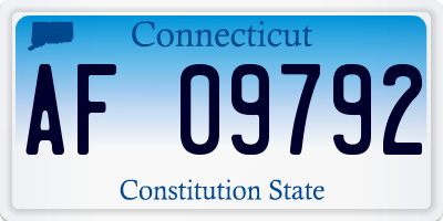 CT license plate AF09792