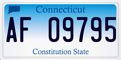 CT license plate AF09795