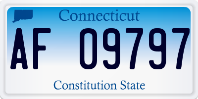 CT license plate AF09797