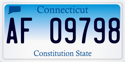 CT license plate AF09798