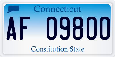 CT license plate AF09800