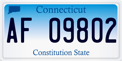 CT license plate AF09802