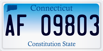 CT license plate AF09803