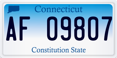 CT license plate AF09807