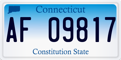 CT license plate AF09817