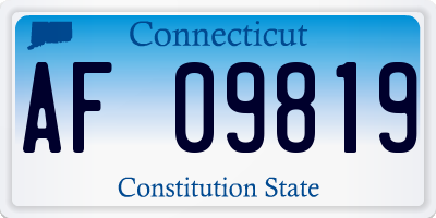 CT license plate AF09819