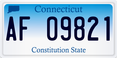 CT license plate AF09821