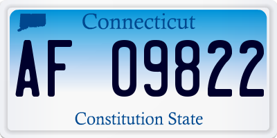 CT license plate AF09822