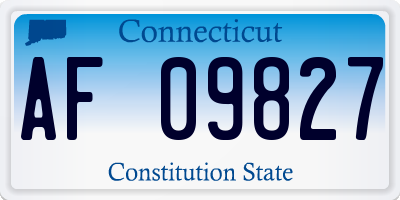 CT license plate AF09827