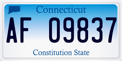 CT license plate AF09837