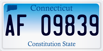 CT license plate AF09839
