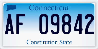 CT license plate AF09842