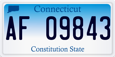 CT license plate AF09843