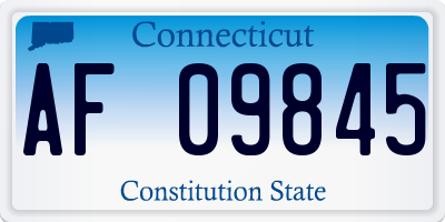 CT license plate AF09845