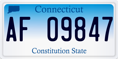 CT license plate AF09847