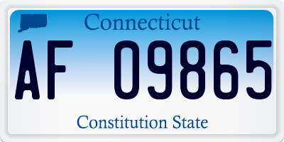 CT license plate AF09865